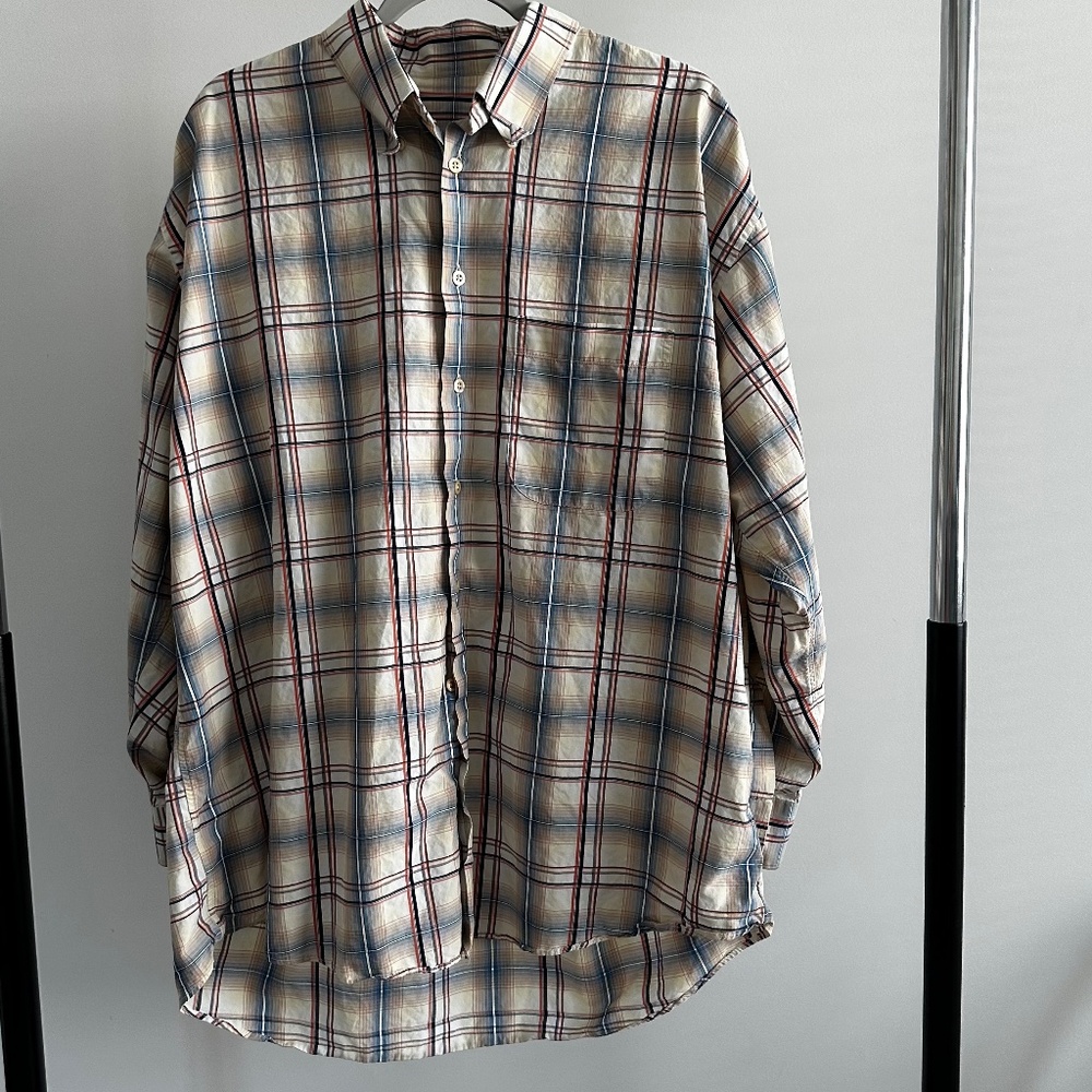 VTG Burberry London Mens Multicolor Striped Long Sleeve Shirt Made in USA